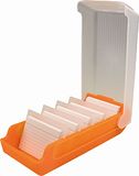 Helit flashcard box 'de beebox', A7, oranje-transparant