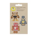 Lässig Textilsticker Robots sticker Groen, Geel 3 stuk(s)