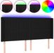vidaXL Hoofdbord LED - 183x16x118/128 cm - Stof - Zwart
