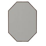 Achthoekige spiegel met bruin houten frame