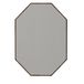 Achthoekige spiegel met bruin houten frame