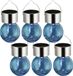Sunnydays Solar sfeer hanglamp - 20x - tuin - lampenbol - blauw - glas - 9 cm - ophang haakje