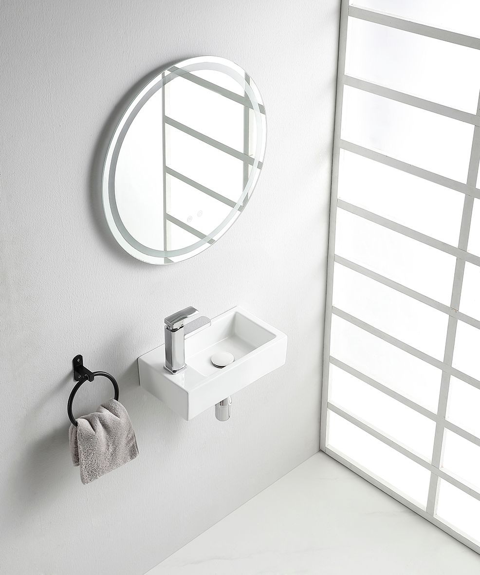 Wiesbaden Rhea M fontein links 40x22x11cm keramiek glans wit