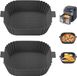 Merkloos Plaque de cuisson en silicone pour friteuse à air 19,5 cm, 2 pièces - Accessoires pour four et micro-ondes, gris