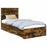 vidaXL Bedframe met lade Rook Eiken 90 x 190 cm Bewerkt hout
