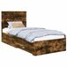 vidaXL Bedframe met lade Rook Eiken 90 x 190 cm Bewerkt hout