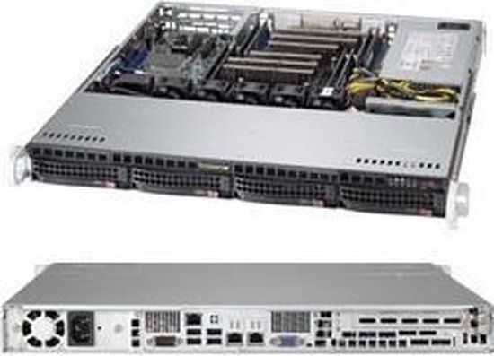Supermicro CSE-813MFTQC-505CB computerbehuizing Rack Zwart 500 W
