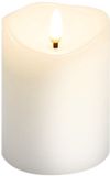Goobay LED echte waskaarsen wit 7,5 x 10 cm met timerfunctie 3D-Spicco op batterijen warm wit theelicht voor elegante decoraties, veilige en elegante verlichting 77774