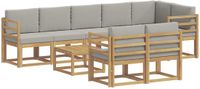vidaXL - Buiten - bank - set - 9 - st - Wit - en - Lichtgrijs
