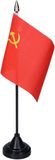 Merkloos / Sans marque USSR Vlag USSR tafelvlaggetjes - 1x stuks - 10 x 15 cm vlag - zwarte standaard - Supporters - Tafel Versiering - Sport - Fans - USSR