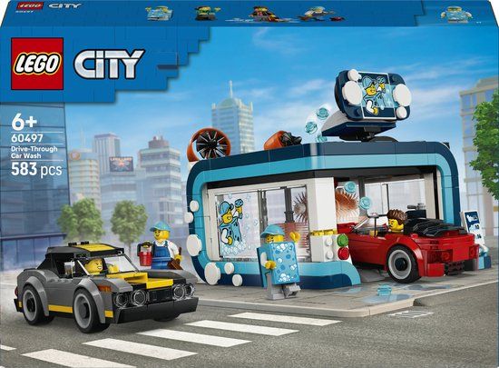 LEGO City Autowasstraat Auto Bouwpakket voor Kinderen Vanaf 6 Jaar 60497