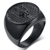 Mendes heren ring Edelstaal Trident Zwart-17mm