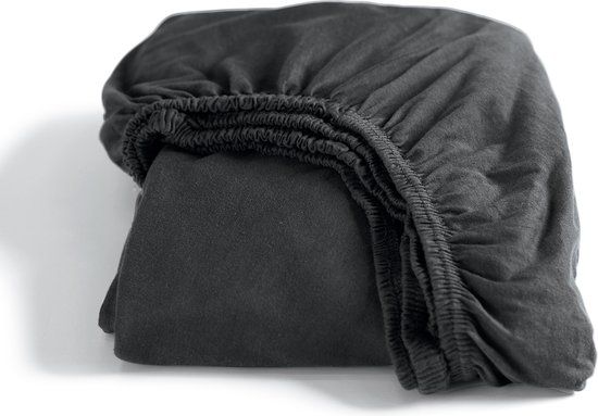 Cinderella Hoeslaken - 90x200 cm - Antraciet - Katoen - Double Jersey - Matras tot 25 cm dik