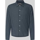 JACK&JONES Joraustin Clean Check Shirt LS SN Heren Lange Mouw Klassieke Kraag Borstzak Loose Fit Casual Biologisch Katoen Geruit Sky Captain L