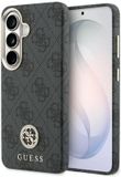 Guess Hoesje Geschikt voor Samsung Galaxy S26 Plus - 4G Rhinestone Round Logo - Compatibel met MagSafe - Back Cover Zwart