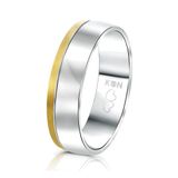 Lucardi Heren Vriendschapsring Maui - Ring - Staal - Zilver- en Goudkleurig