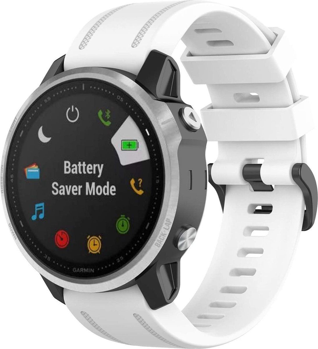 Strap-it Garmin Fenix 5s / 6s siliconen bandje - wit