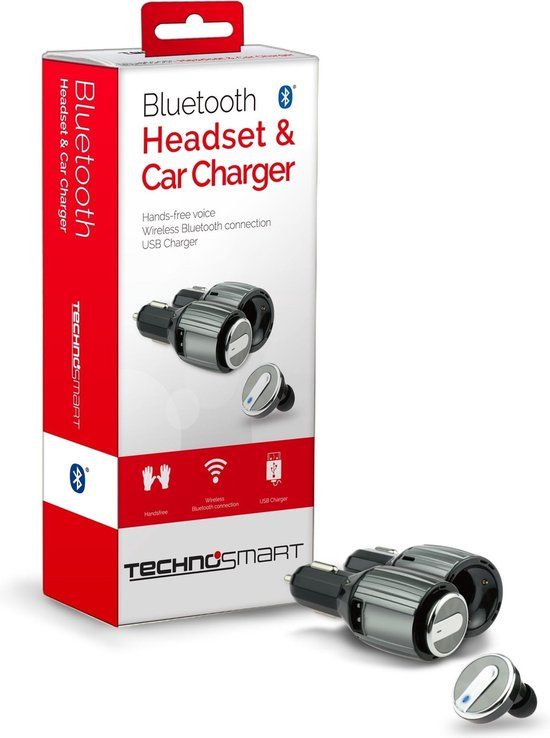Technosmart Bluetooth Headset & Car Charger - 8715342020297