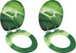 vidaXL Toiletbril met soft-close deksel, 2 stuks, waterdruppel, MDF, groen