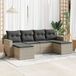 Maison Exclusive - Ensemble de meubles de jardin 6 pièces avec canapé et coussins, gris clair, en polyrotin
