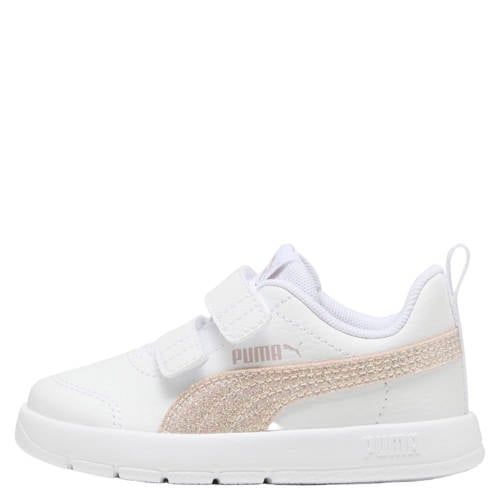 Puma Courtflex V3 imitatieleren sneakers - wit/lichtroze