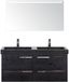 BES LED Seville Seville Badmeubelset 120 cm - 4 Laden Black Oak - Wastafel Lucca Dubbel met Sence Spiegel