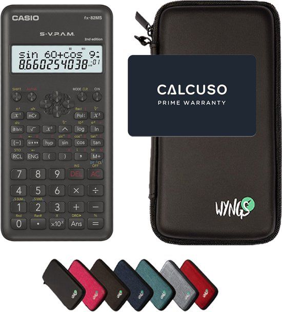 CALCUSO Basispakket zwart met Casio fx-82 MS 2nd edition rekenmachine