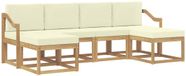 vidaXL - Extérieur - canapé - ensemble - 6 - pièces - Blanc - et - crème - Polyester