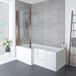 Hudson Reed Baignoire douche à porte moderne – 170 x 85 cm – Angle gauche – Pare-baignoire chromé – Merso