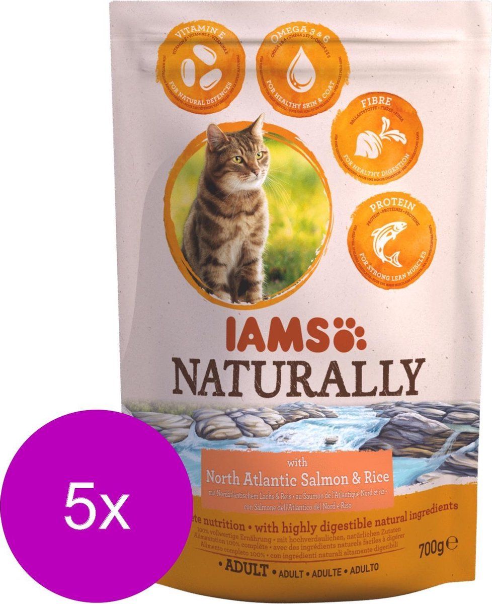 Iams Naturally Kat Adult North Atlantic Zalm & Rijst 700 gr