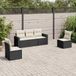 Maison Exclusive - Ensemble de meubles de jardin 5 pièces avec canapé et coussins, noir, en polyrotin