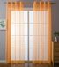203322 Set transparante gordijnen, set van 2 gordijnen, voor de woonkamer, voile, loodband, H x B 245 x 140 cm, oranje