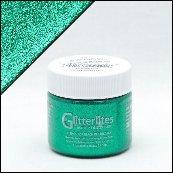 Angelus Glitterlites - Smaragd groen - 29 5 ml Glitter verf voor o.a. leer Emerald