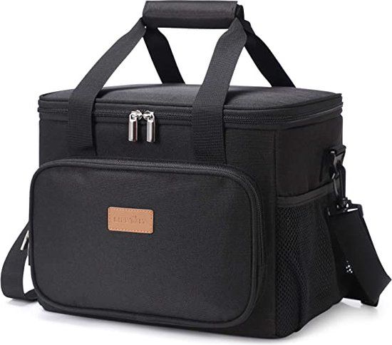 Lifewit 15 liter koeltas lunchtas, picknicktas, thermotas, geïsoleerde tas voor voedseltransport, zwart