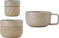 La Cafetière Familie Mokken Set, 3 Stuks, Porselein, Amandel