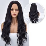 SassyGoods Zwarte Pruik - Sassy Goods Pruiken Dames Lang Haar - Wig - Incl. Haarnetje - Zwart - 75 cm