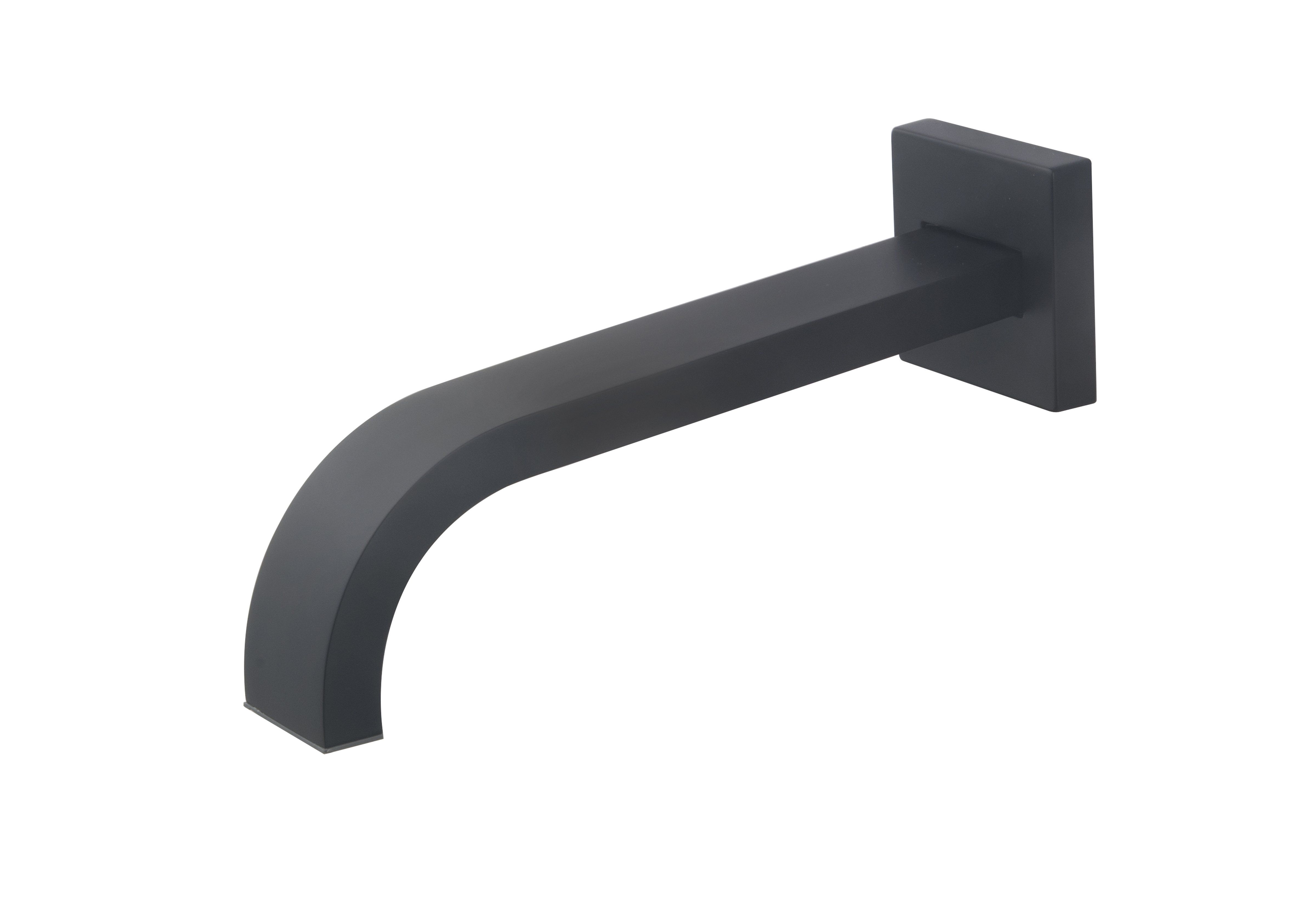 Wiesbaden Inbouw Uitloop Vierkant 22cm 1/2 Mat Zwart