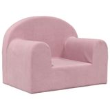 VidaXL Banc pour enfants peluche douce rose