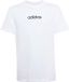 Adidas J Lin Tee 160 Enfant T-shirt Blanc Coton Col Rond Manches Courtes Coupe Droite
