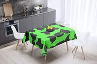 Bonamaison Tafelkleed, Anti-Mold, Sneldrogend, Waterdicht, 100% Polyester Tafellaken, Neon groene rook, 140 x 140 Cm