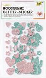 Folia Foam Rubber Glitter Stickers Eenhoorn Zelfklevend 37 Stuks Groen/Roze