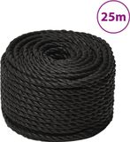 vidaXL Werktouw, zwart, 12 mm, 25 m, polypropyleen