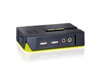 LevelOne KVM-0221 2-poorts USB KVM-switch met audio, Zwart, Groen