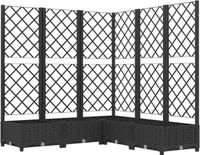 vidaXL Plantenbak met Latwerk - 120x120x121,5 cm - Zwart
