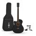 Gear4music Single Cutaway Linkshandige Akoestisch Gitaar & Accessoireset, Zwart