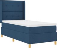 vidaXL Boxspringbed met LED-stripverlichting Blauw 100 x 200 cm Stof