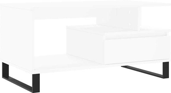 vidaXL Salontafel 90x49x45 cm bewerkt hout wit