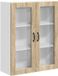 vidaXL Wandglas Kasten LUCCA Sonoma Eiken 80 x 31 x 100 cm