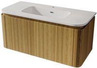 Saniclass Terra Badkamermeubelset - 100cm - Sandwood (licht eiken) - 2 lades - 1 wastafel