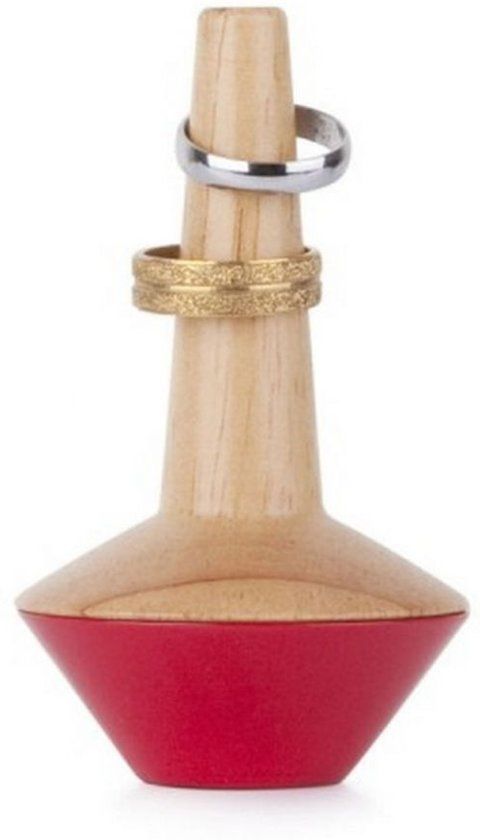 Umbra ringhouder Geo - Naturel hout - Rood